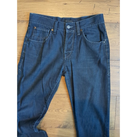 Ted Baker Jeans Mens Sz 29x33 Tinned Sardines Straight Leg Slim Dark Wash Jeans - Picture 2 of 16